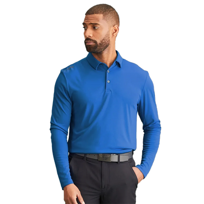 Lockwood Men's Long Sleeve Polo Shirt - Blue