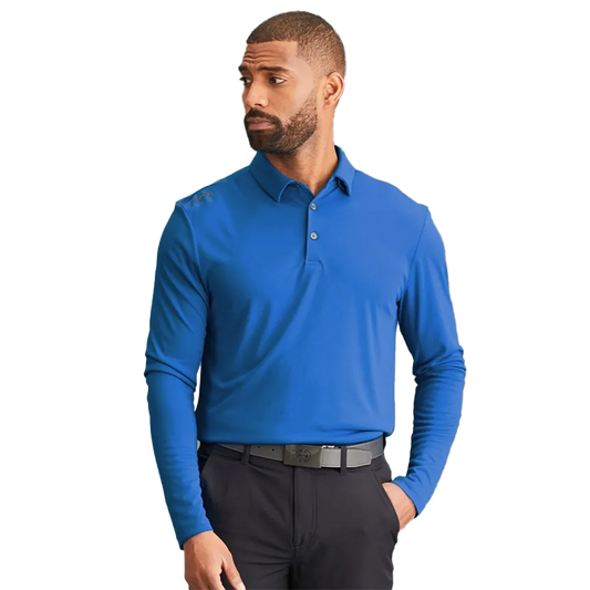 Lockwood Men's Long Sleeve Polo Shirt - Blue