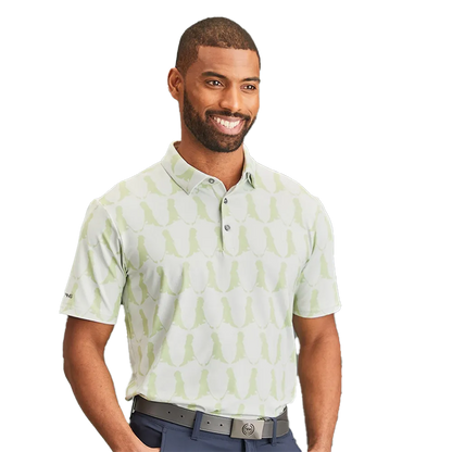 PING Printed Men's Polo Shirt - Limelight Multi