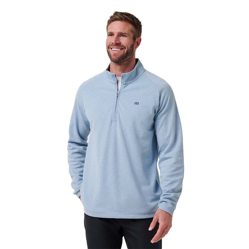 Upgraded Quarter Zip - Light Blue