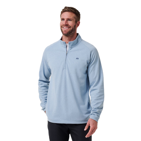 Upgraded Quarter Zip - Light Blue