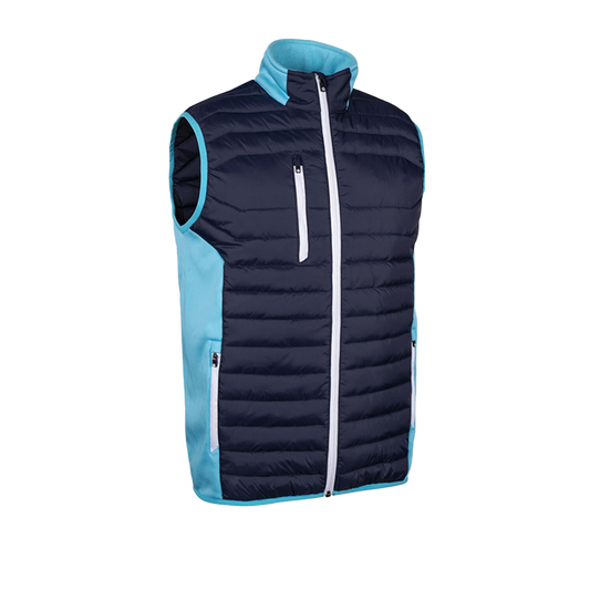 S.ANTON SUNDERLAND GOLF ANTON PADDED VEST -  NAVY/AQUA/WHITE