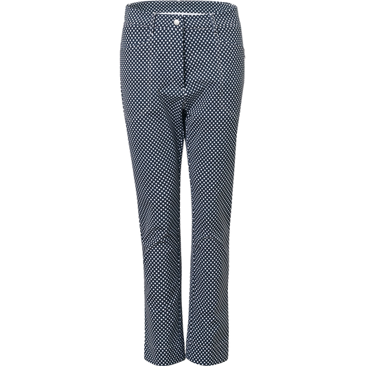 Lds Merion 7/8 trousers - Navy check