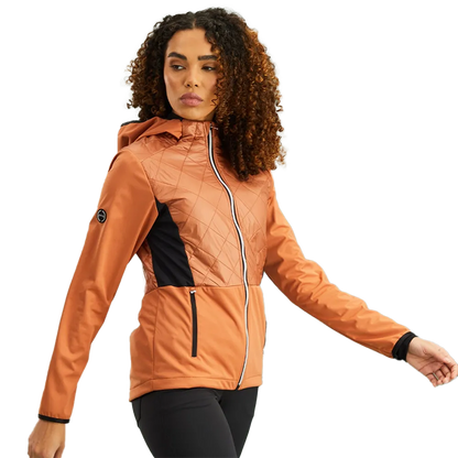 Gem Ladies Hybrid Hooded Jacket - Auburn/Black
