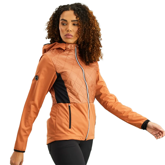 Gem Ladies Hybrid Hooded Jacket - Auburn/Black