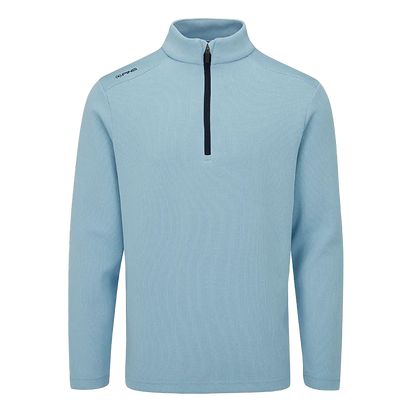 Ramsey Men’s Half Zip Ribbed Fleece Snorkel - Sky Blue Marl