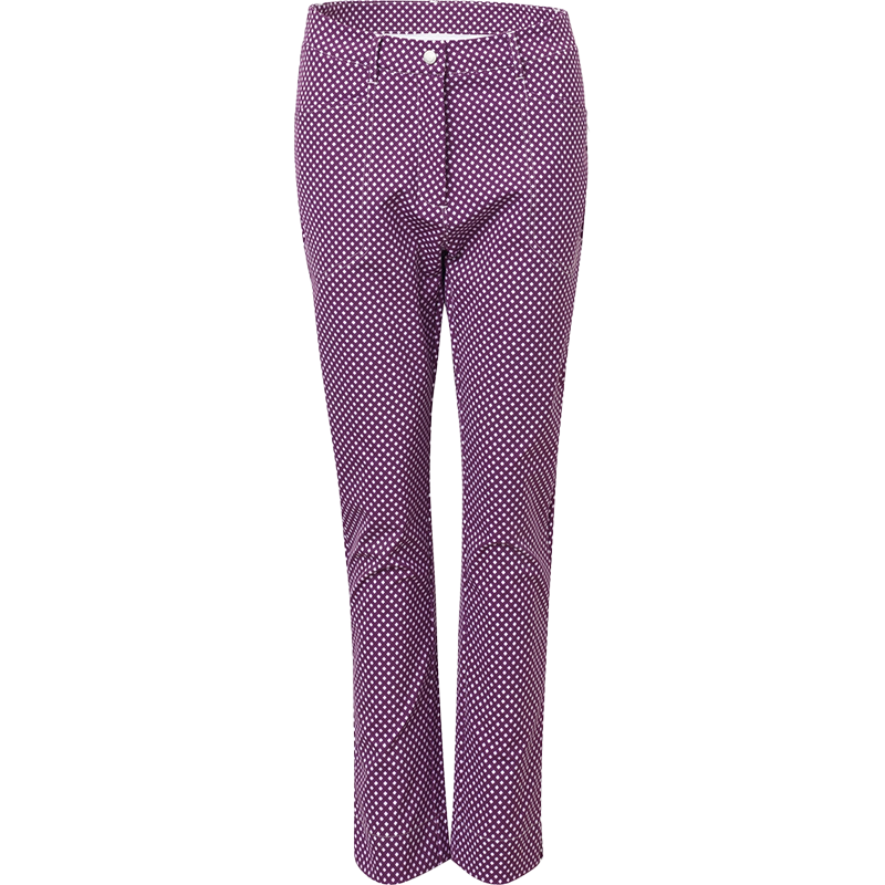 Lds Merion 7/8 trousers - violet check