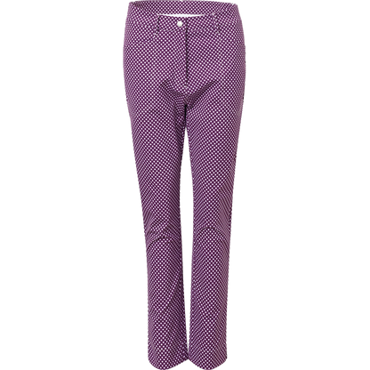 Lds Merion 7/8 trousers - violet check