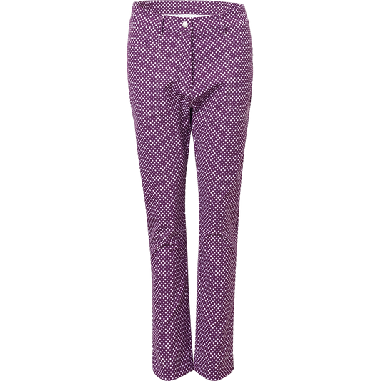 Lds Merion 7/8 trousers - violet check