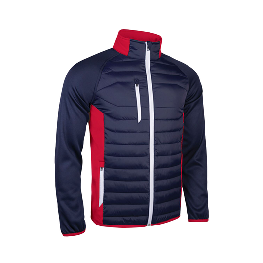 Mens Full Zip Padded Stretch Panel and Sleeves Performance Golf Jacket