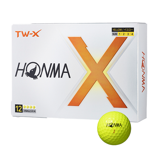 HONMA Golf Balls TW-X 2024 (1 Dozen) - Yellow