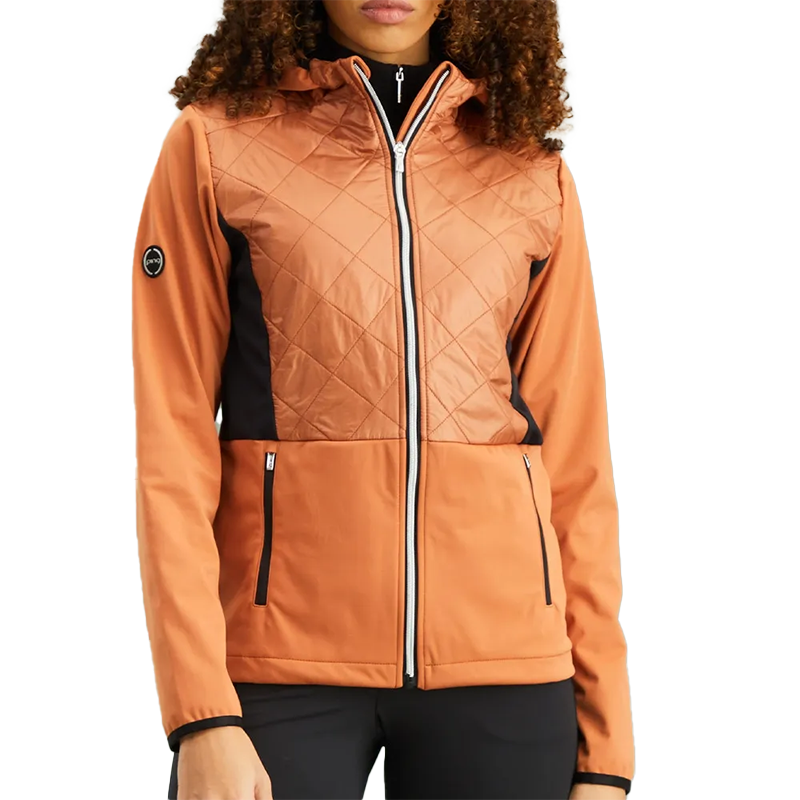 Gem Ladies Hybrid Hooded Jacket - Auburn/Black