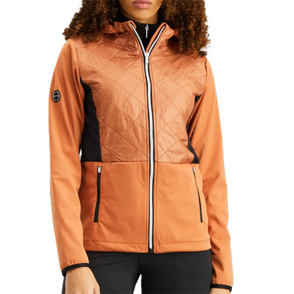 Gem Ladies Hybrid Hooded Jacket - Auburn/Black