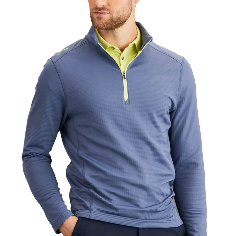 Edwin Men's Half Zip Midlayer - Blue Indigo