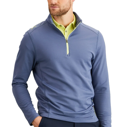 Edwin Men's Half Zip Midlayer - Blue Indigo