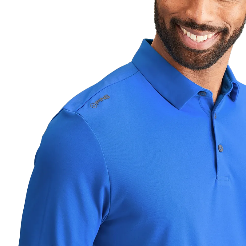 Lockwood Men's Long Sleeve Polo Shirt - Blue