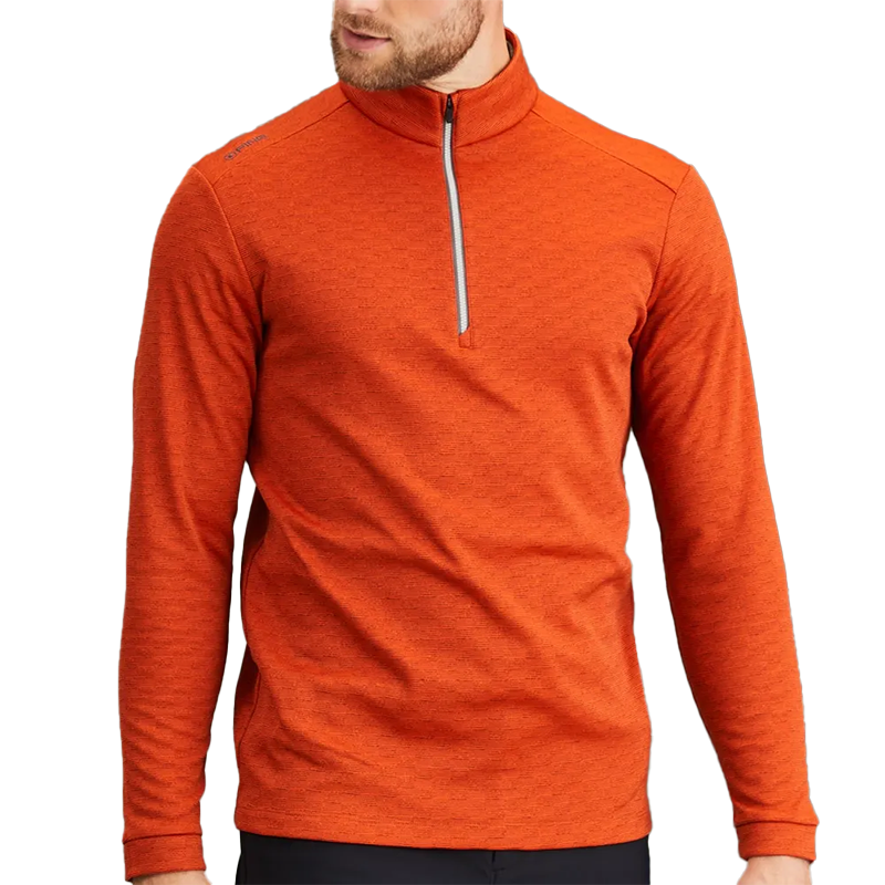 Bexton Men's Half Zip Fleece -Russet Multi