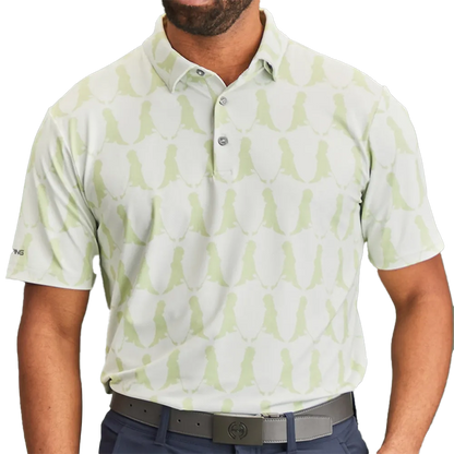 PING Printed Men's Polo Shirt - Limelight Multi