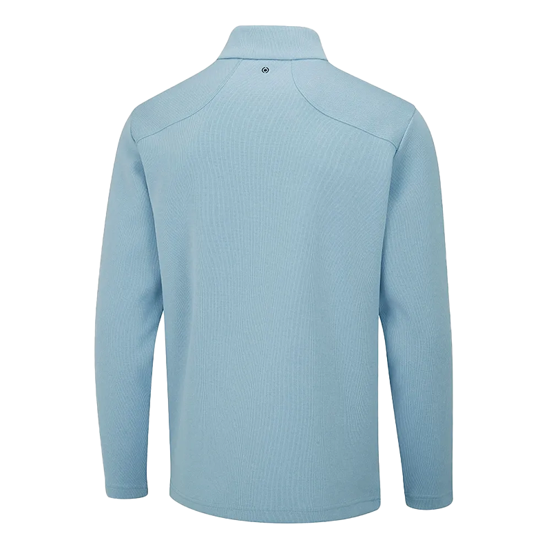 Ramsey Men’s Half Zip Ribbed Fleece Snorkel - Sky Blue Marl