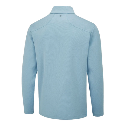 Ramsey Men’s Half Zip Ribbed Fleece Snorkel - Sky Blue Marl