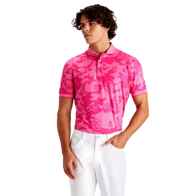 Exploded Icon Camo Polo Pink