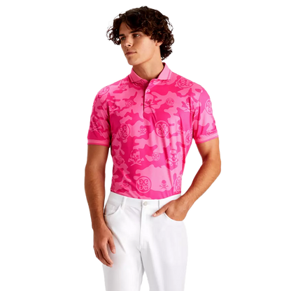 Exploded Icon Camo Polo Pink