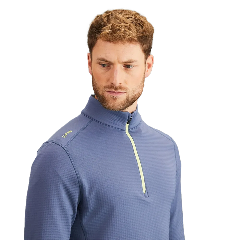 Edwin Men's Half Zip Midlayer - Blue Indigo