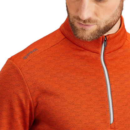 Bexton Men's Half Zip Fleece -Russet Multi