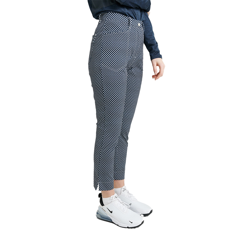 Lds Merion 7/8 trousers - Navy check