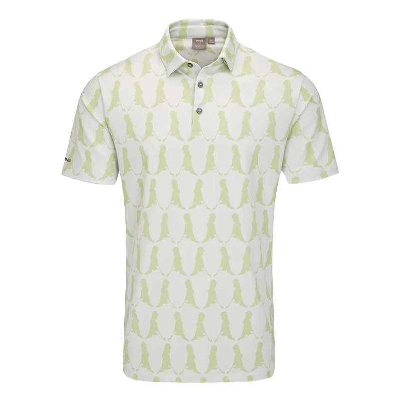 PING Printed Men's Polo Shirt - Limelight Multi