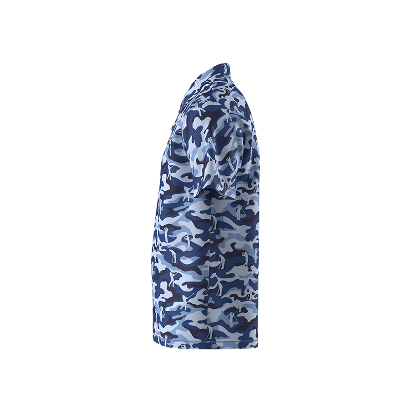 Boy's Golfing Camo Polo - Blue