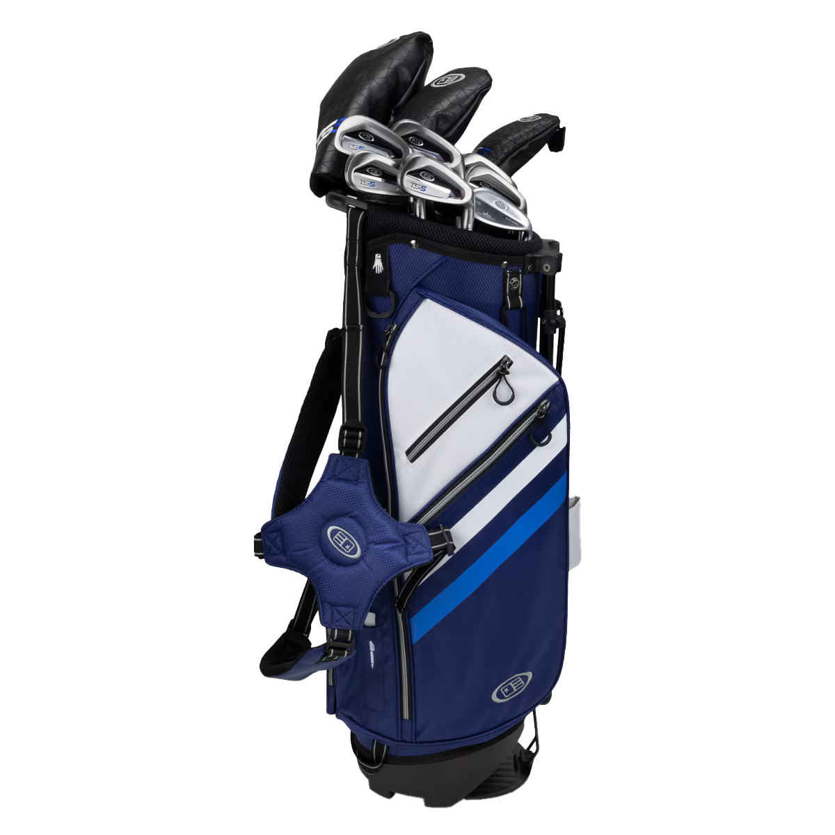 Left Hand TS5-60 10 Club Stand Set Graphite, Navy/White Bag