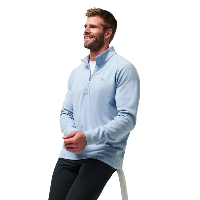 Upgraded Quarter Zip - Light Blue