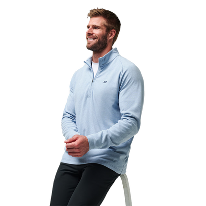 Upgraded Quarter Zip - Light Blue