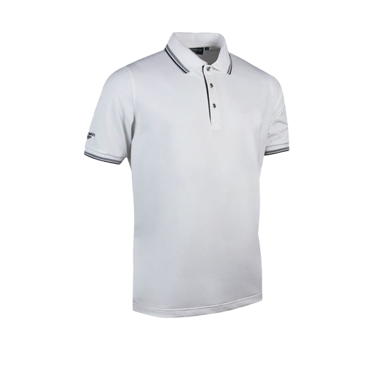 Ethan Men's Tipped Performance Pique Golf Polo Shirt - White/Black