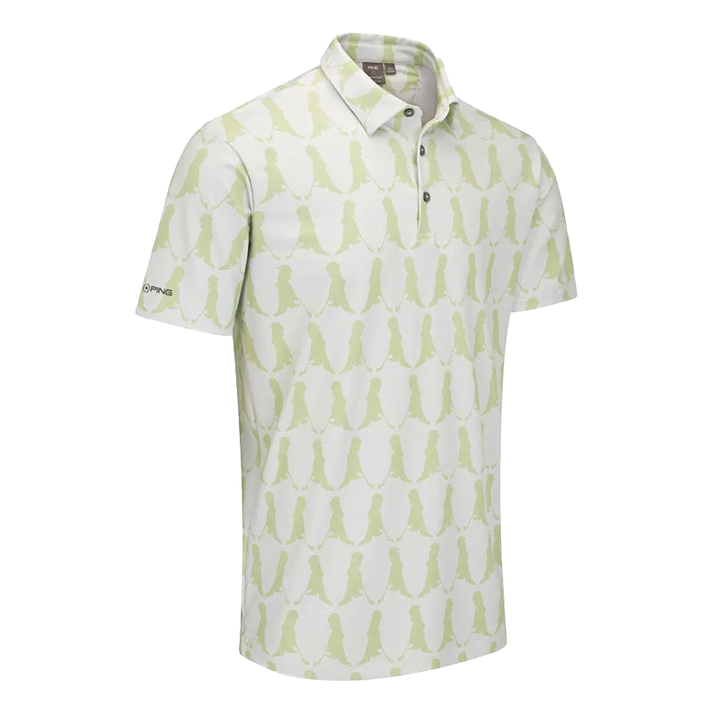 PING Printed Men's Polo Shirt - Limelight Multi