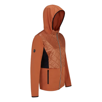 Gem Ladies Hybrid Hooded Jacket - Auburn/Black