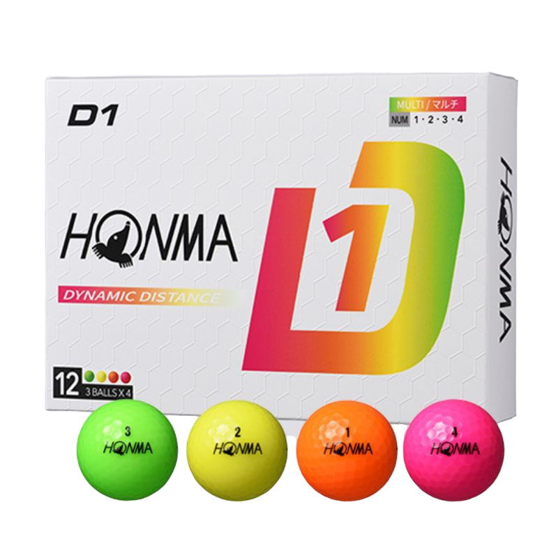 HONMA Golf Balls D1 2024 (1 Dozen) - Multi Color