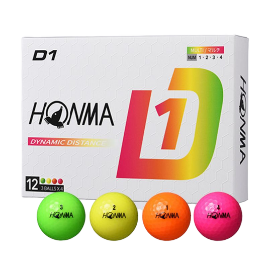 HONMA Golf Balls D1 2024 (1 Dozen) - Multi Color