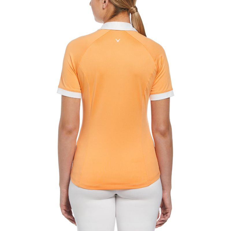 Womens Color Block V-Placket Golf Polo