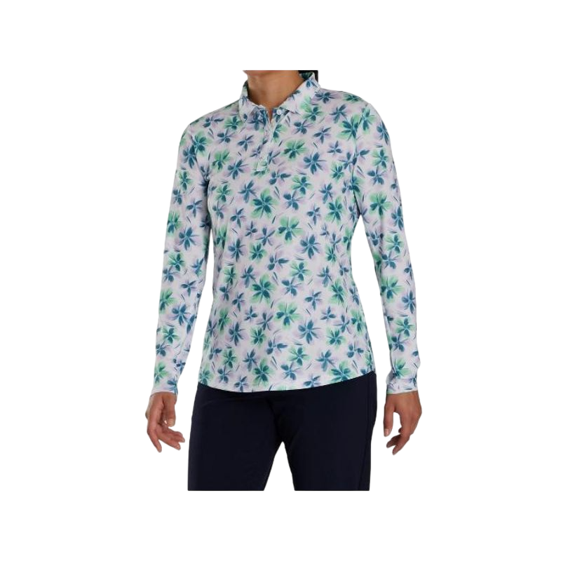 Long Sleeve Floral Sun Protection Shirt - Lavender/Mint/Teal