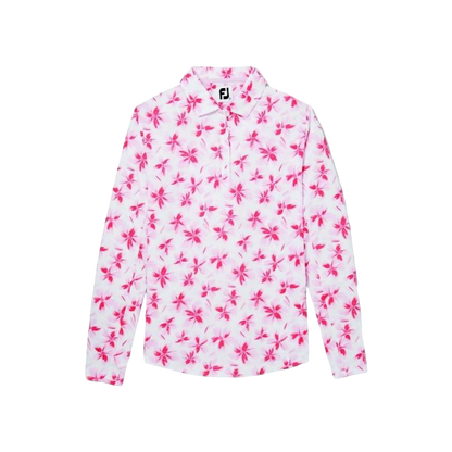 Long Sleeve Floral Sun Protection Shirt - Pink/Red