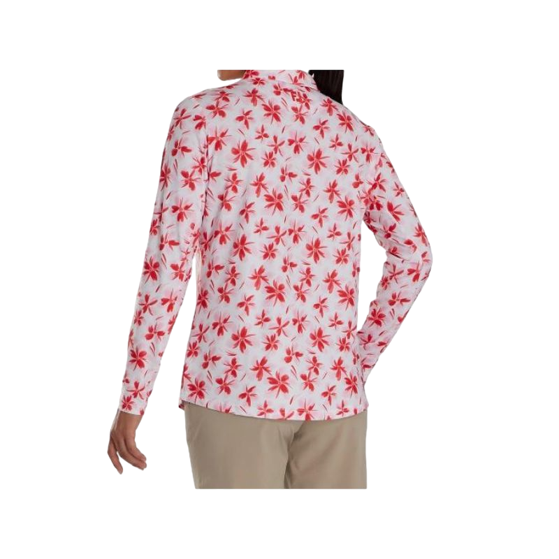 Long Sleeve Floral Sun Protection Shirt - Pink/Red