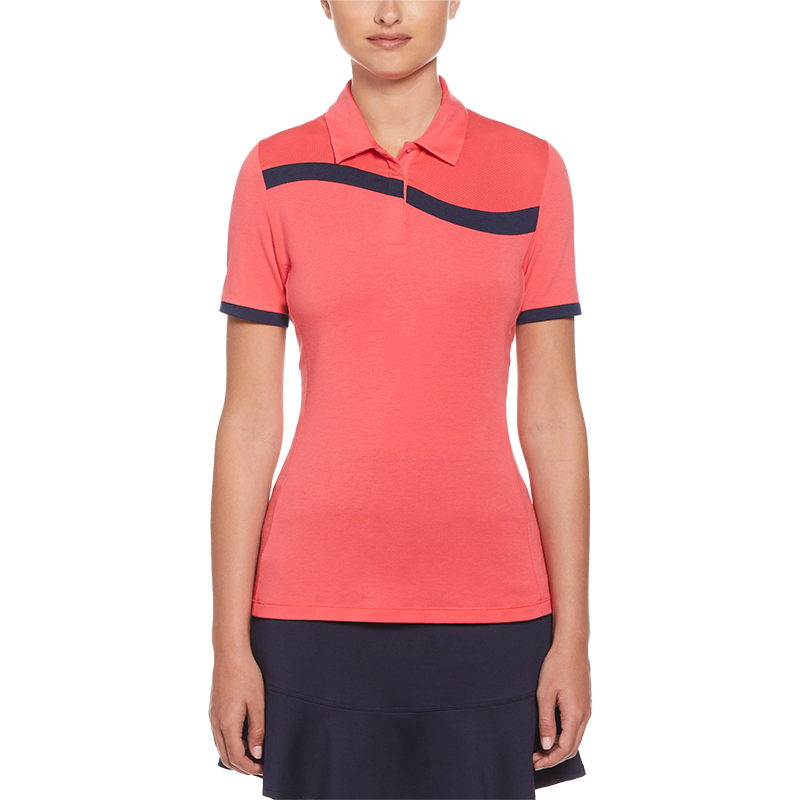 Callaway Colourblock Women's Golf Polo - Geranium