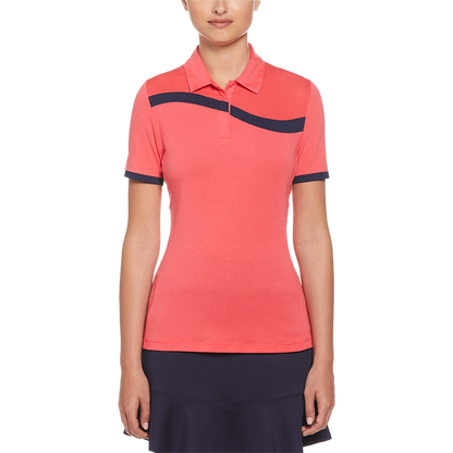 Callaway Colourblock Women's Golf Polo - Geranium