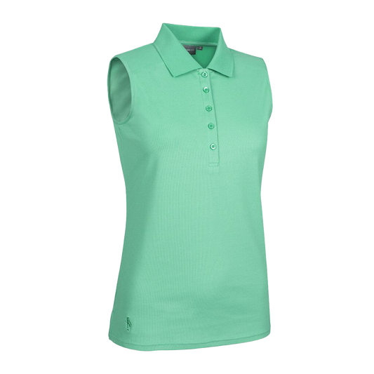 Jenna Ladies Sleeveless Performance Pique Golf Polo Shirt - Marine Green