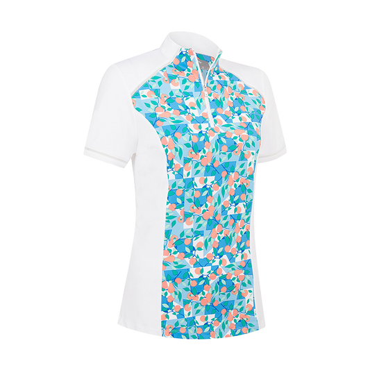 Cubist Oranges Polo - White