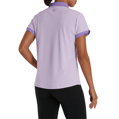 Short Sleeve Color Block Shirt Purple Cloud