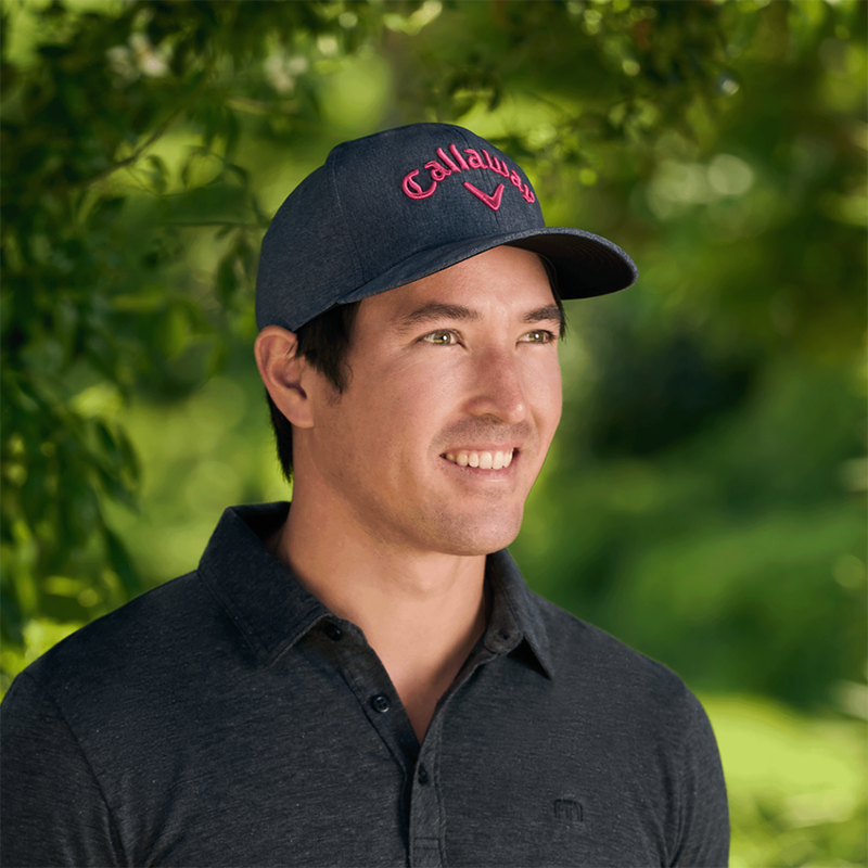 Performance Pro Cap- Black Heather/Pink