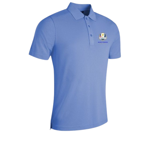 Ryder Cup Deacon-Mens Performance Pique Golf Polo Shirt – Light Blue